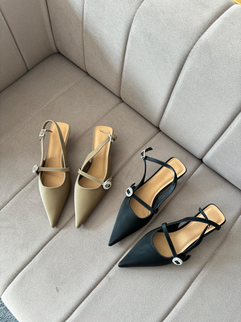 Women Slid On Kitten Heels